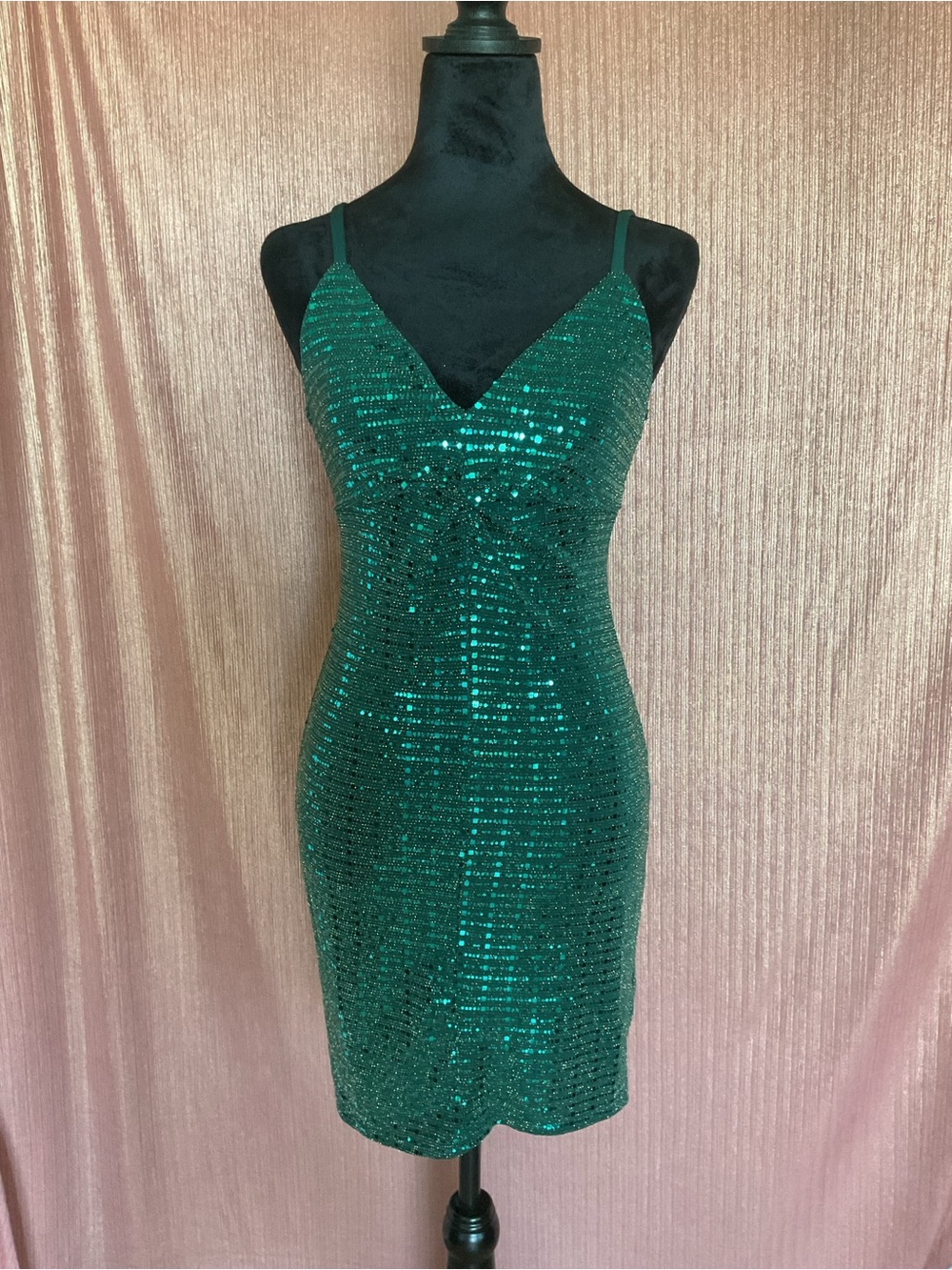 bailey blue Emerald Green Sequin Mini Dress